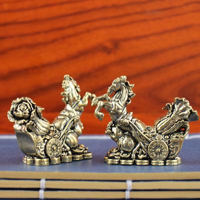 1Pc Exquisite Handcrafted Brass Horse Figurine Ancient Copper Color Ornament Copper Animal Sculpture Home Decor Crafts