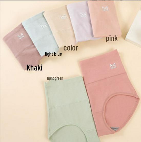 

Plus Size High-Waisted Pure Cotton Women s Triangle Panties with Graphene Antibacterial Crotch, Comfortable Tummy Control & Breathable Fit L