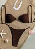 Bikini Mini Triangolo Sexy Set Perizoma Micro Costume da Bagno Monocolore Costume da Bagno Donna Biquini Fasciatura Abbigliamento da Spiaggia Costumi da Bagno Perizoma Bikini
