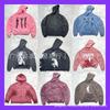 Mens Oversized Hooded Sweatshirt With Vintage Washed Print - Cotton Blend Loose Fit Streetwear