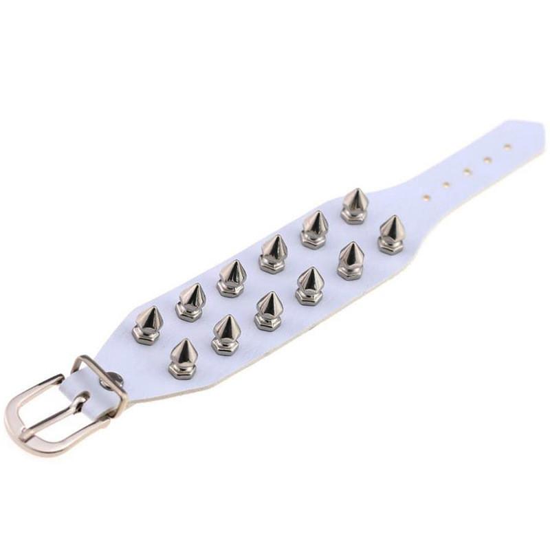 Punk Gothic Rock Cuspidal Spikes Niet Cone Stud Breite Leder Manschette Armband Armbänder Charme Armreif Mode Unisex Schmuck
