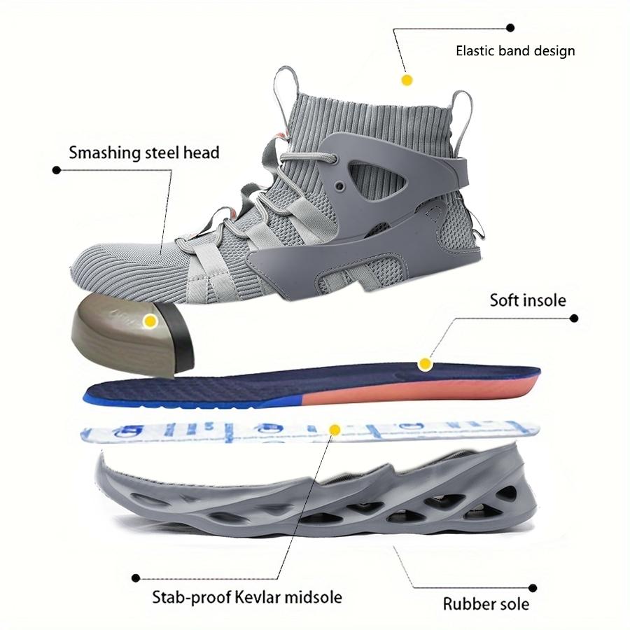 Steel Toe Anti-puncture Shoes Man Slip Resistant Men's Safety Shoes Men's Work Shoes Lightweight Breathable Men's Safety Boots