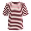 Shop   Women Round STripe ShorT Sleeve T shirT Gray Dai Wsh 12084
