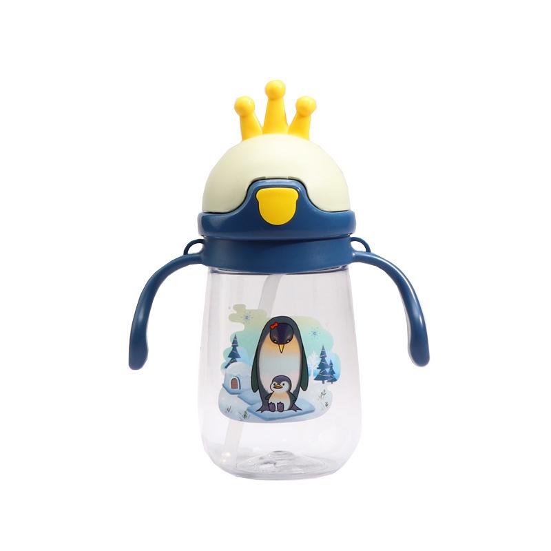 

Детская соломенная чашка Crown для обучения питью, с ручками и ремешком, 350 мл, двойного назначения синий