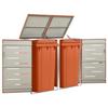 VidaXL Shelter for Two Bins 138x77.5x115.5 Cm Stainless Steel, 37.7 Kg