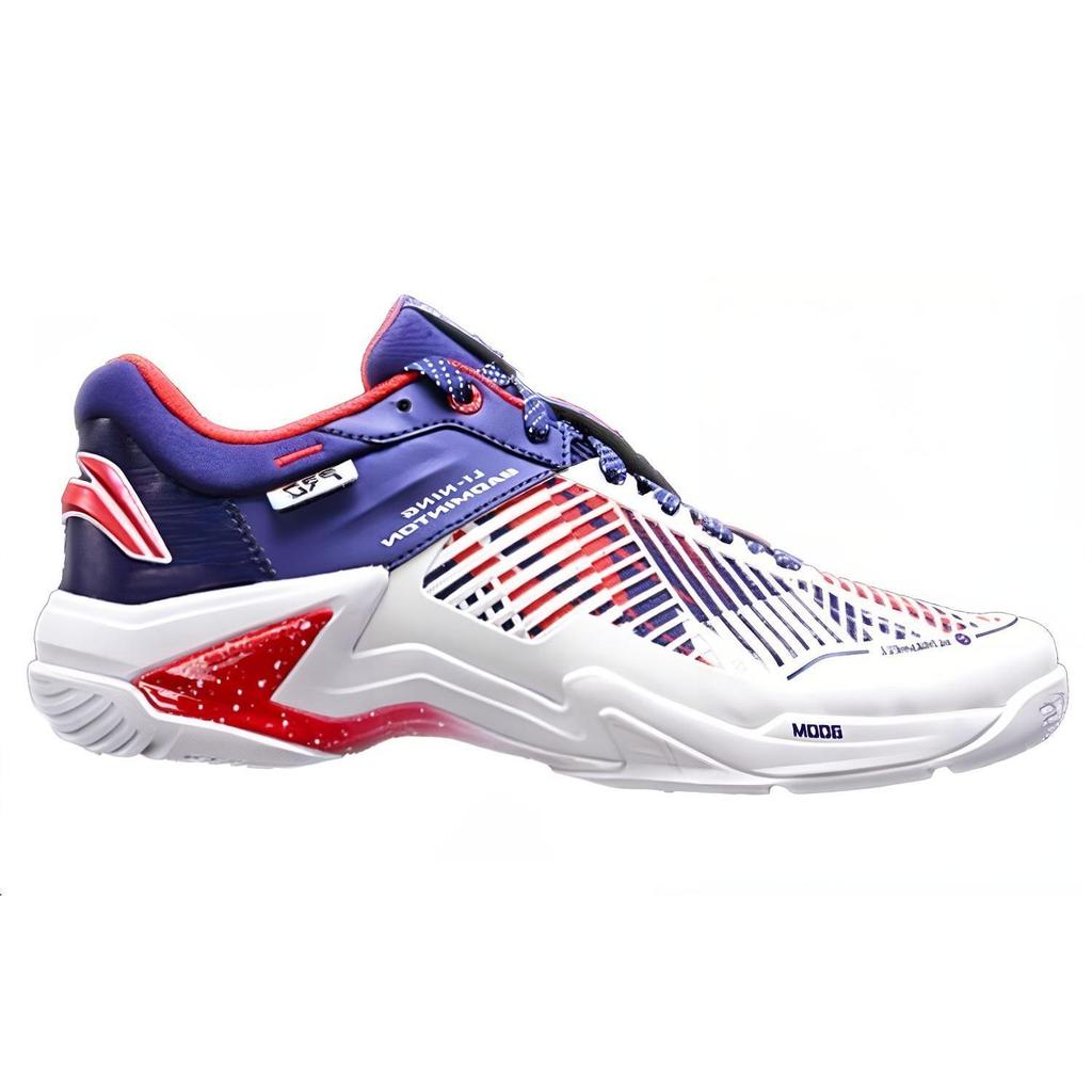 Li Ning Thunder Series Pro Comfortable Shock Absorption Non-Slip Wear-Resistant Low-Top Badminton Shoes Unisex Shoes White Blue AYAT009-3