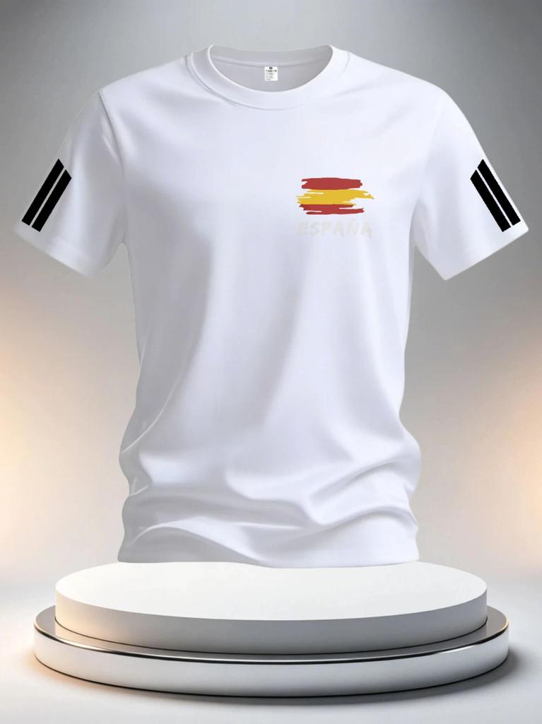2026 Zomer Spanje Voetbalshirts voor Mannen Klassieke God Spanje Korte Mouw T-shirts Casual Ronde Hals Sportstijl T-shirt Mannen Kleding