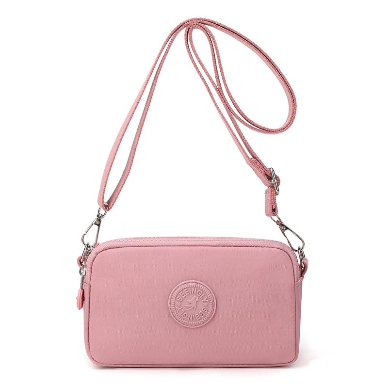 Portamonete in Nylon Leggero Grande Capacità Piccola Borsa Quadrata da Donna Borsa a Tracolla