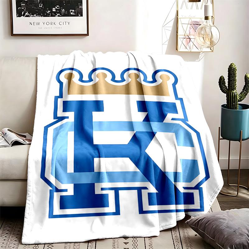 Kansas City Royals Theme Personalized Outdoor Flannel Blankets Soft And Suitable For All Seasons Perfect For Sofas Beds And Camping