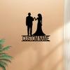 Custom Last Name Sign Metal Wall Art for Wedding Couple Romantic Gift Home Decor