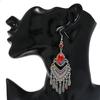 Vintage Multicolor Crystal Rhinestone Bohemian Earrings For Women Ethnic Gypsy Geometric Tassel Layered Boho Statement Earrings