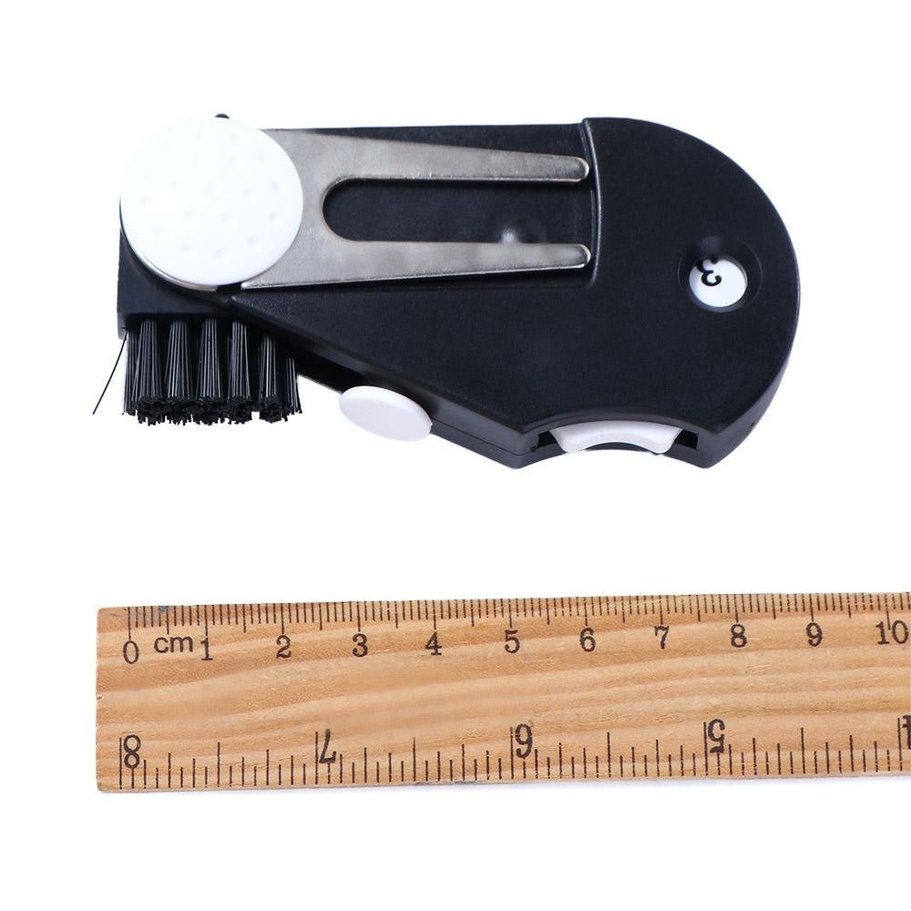 Switchblade Tool with Brush Golf Pitch Accessories Green Fork Golf Divot Repair Tool Score Counter