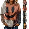 Women's Fashion Casual Long-sleeved Halloween Printed Round Neck Sweater Top