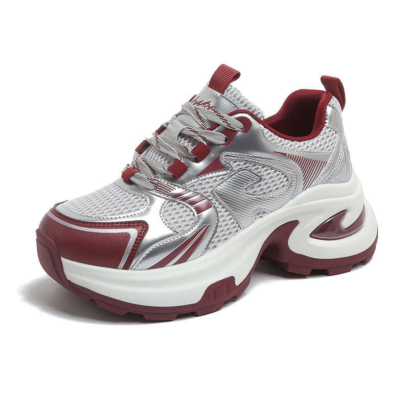 Dad Shoes Women's Spring New Versatile Thick-soled Small Man Height-increasing Mesh Breathable Casual Sports Shoes