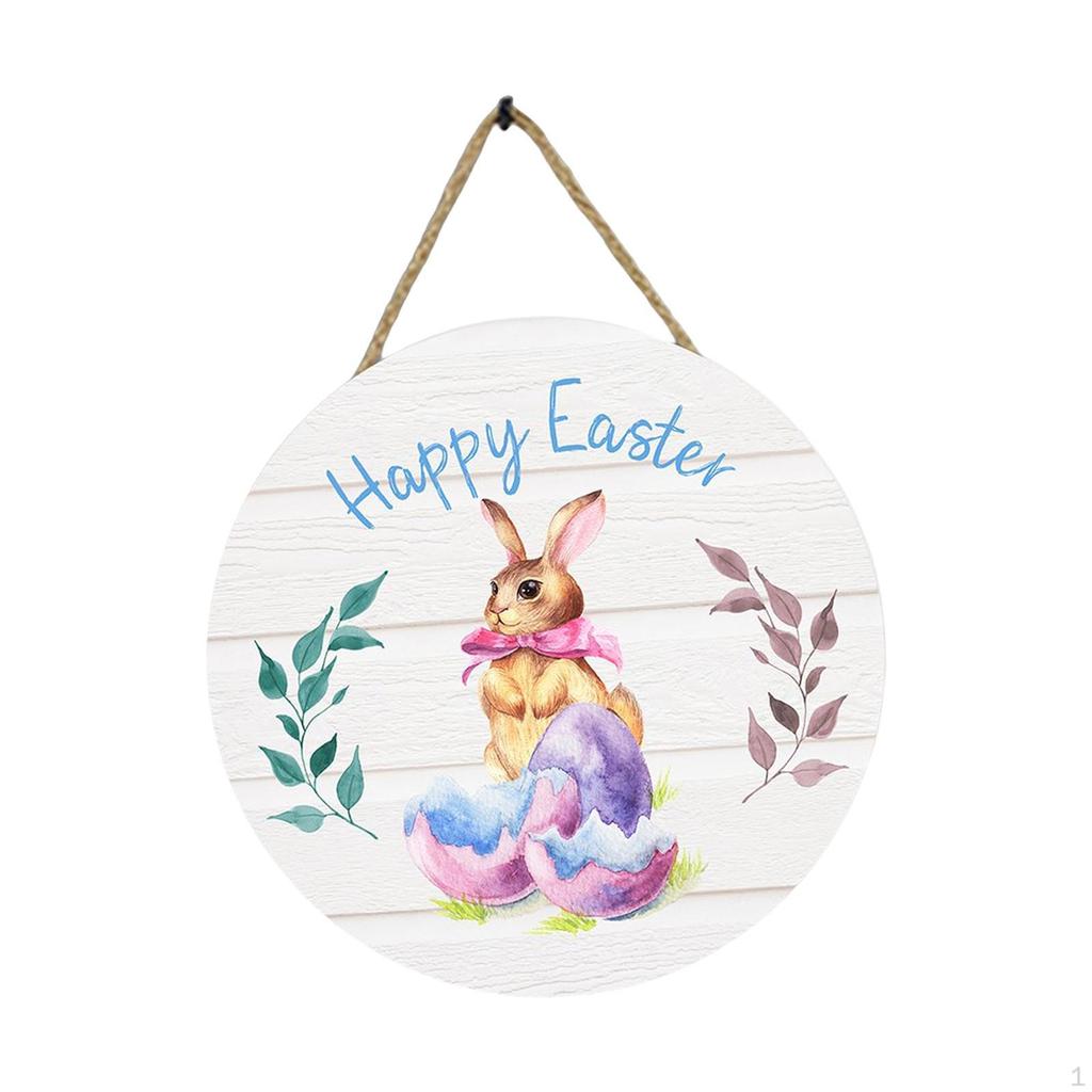 Easter Bunny Wooden Hanging Sign - Charming Front Door Decoration