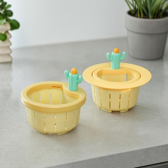 Drain Basket Cactus Sink Strainer Removable Quick Draining Anti-Clog Filter Basket Durable Easy-Clean Kitchen Accessory