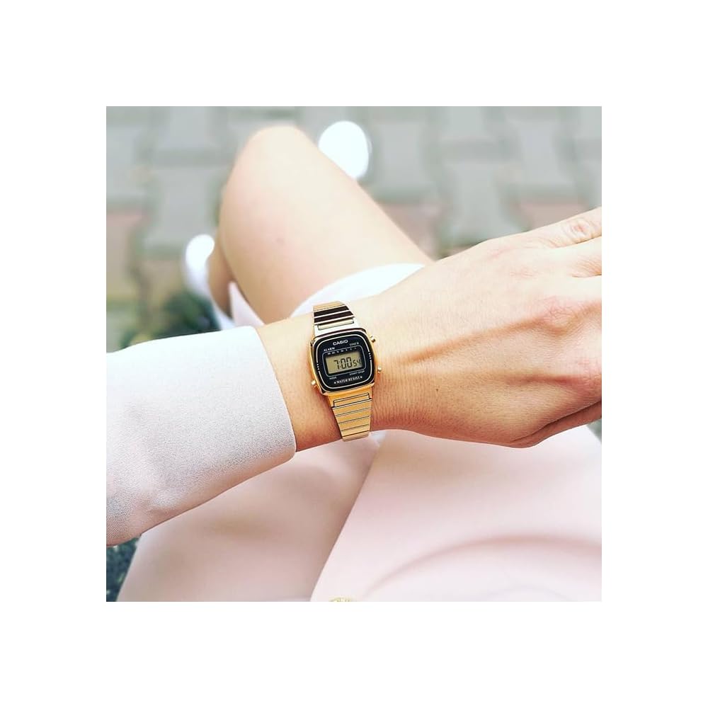 Ladies' Gold Tone Digital Watch Retro Style