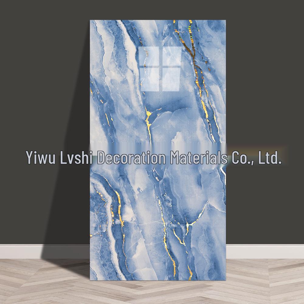 Waterproof Marble Imitation Tile Wall Sticker for Kitchen Renovation - Oil & Moisture Resistant, Self-Adhesive Decor.