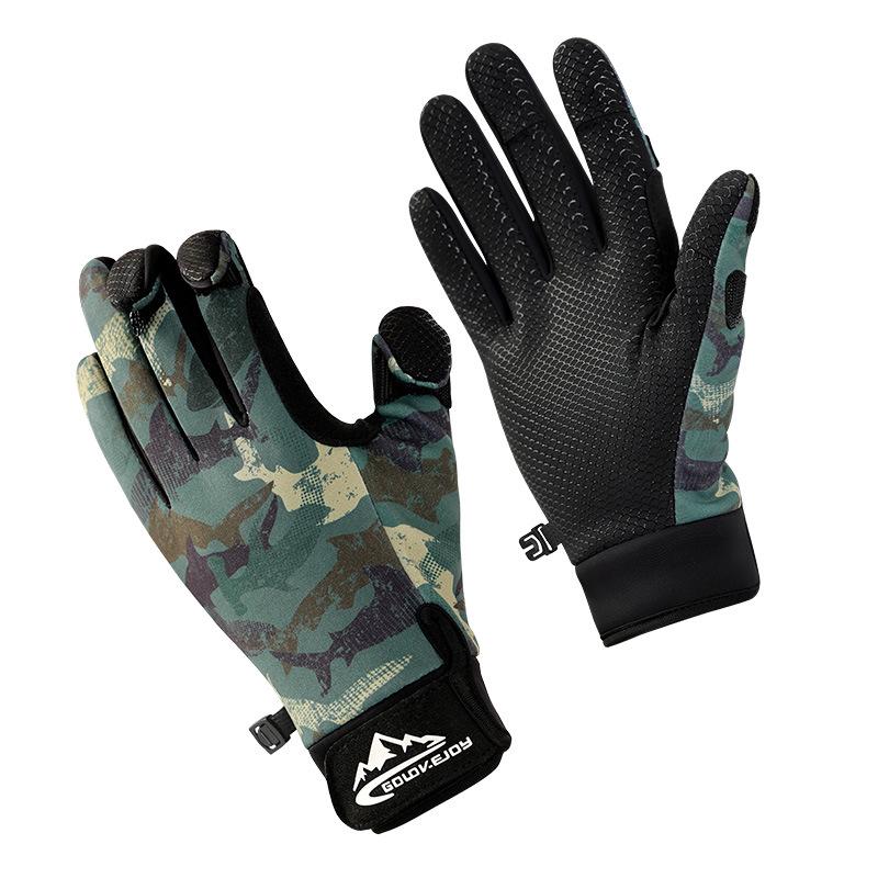 Warm Windproof Winter Fishing & Cycling Gloves for Men - Non-Slip, Touchscreen-Compatible, Fleece-Lined