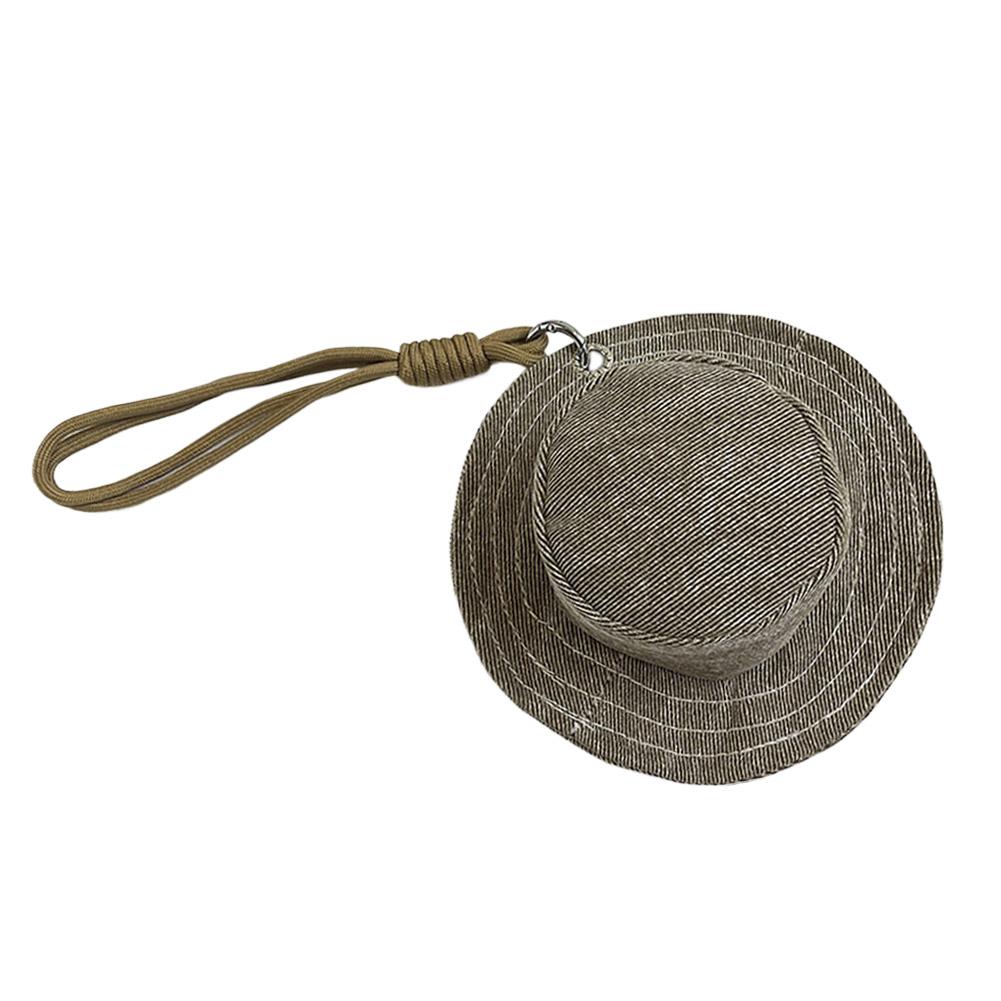 Denim Mini Hat Shape Wallet Portable Money Pouch Cute Novelty Headphone Bag with Hand-Held Strap Keychain Bag Decor Pendant Bag
