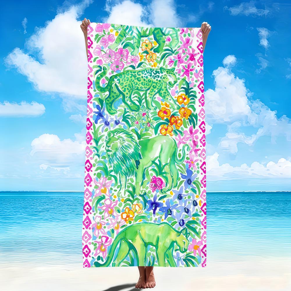 

vintage ethnic Animal plant flower Graffiti Art Fashion Soft Beach Towels Quick Dry Pool Towel Gym bathing Spa Camp sport Gift W30*H60(CM)