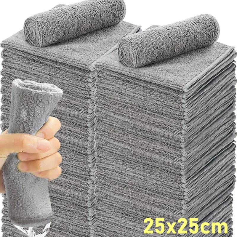 

1Thicken Microfiber Cleaning Cloths Lint Free Microfiber Cleaning Towel Cloths Reusable Cleaning Towels Absorbent for Car Window 1Pc светло-серый