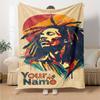 Bob Marley Customize Text Blanket Gift Personalized Blanket Soft & Cozy for Seaside Office Chair Picnics Sofa Four Seasons Universal