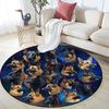German Shepherd Round Area Rug,Carpet Rug for Living Room Bedroom Sofa Playroom Decor,Non-slip Floor Mat