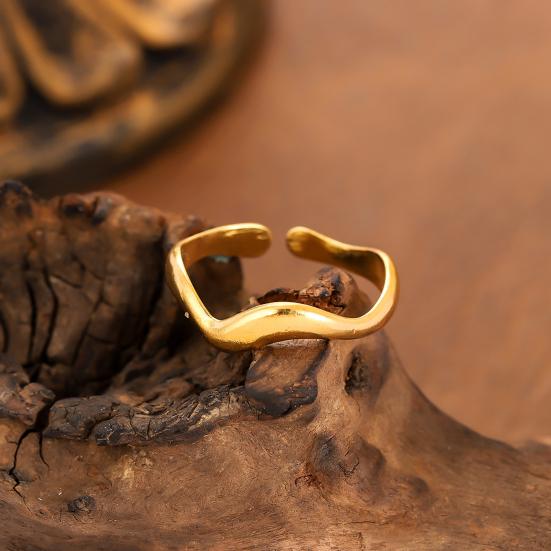 Thumb Ring Irregular Line Shape Adjustable Opening Design Finger Ring Stainless Steel Finger Band Versatile Jewelry Gift