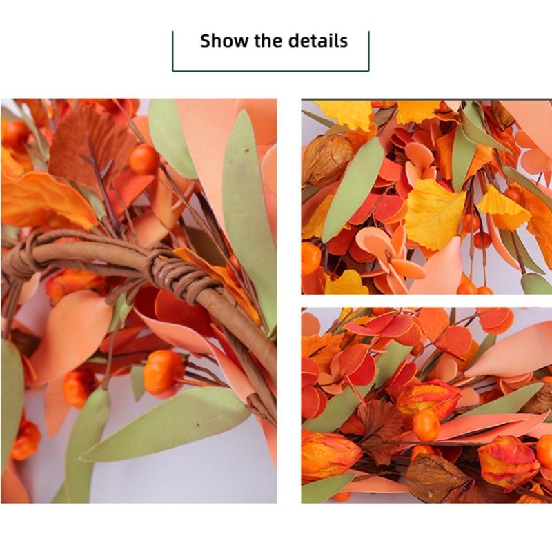 Handmade Wreath for Thanksgiving Celebration Garlands for Home and Office Decoration Harvest Festival Door Hanging
