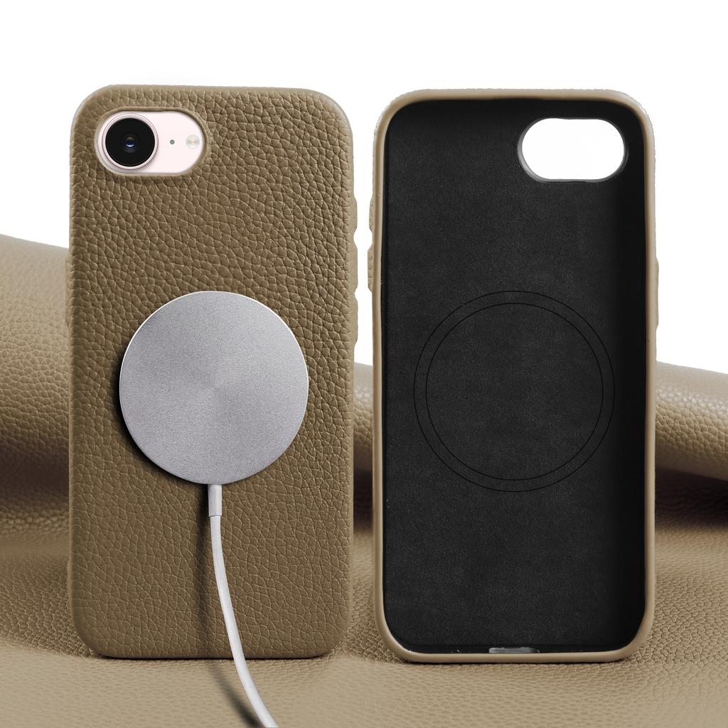 For Magsafe Magnetic Lychee Genuine Leather Case For Iphone 17e 16e 11 12 13 Mini 14 15 16 17 Pro Max Air Back Cover Phone Case