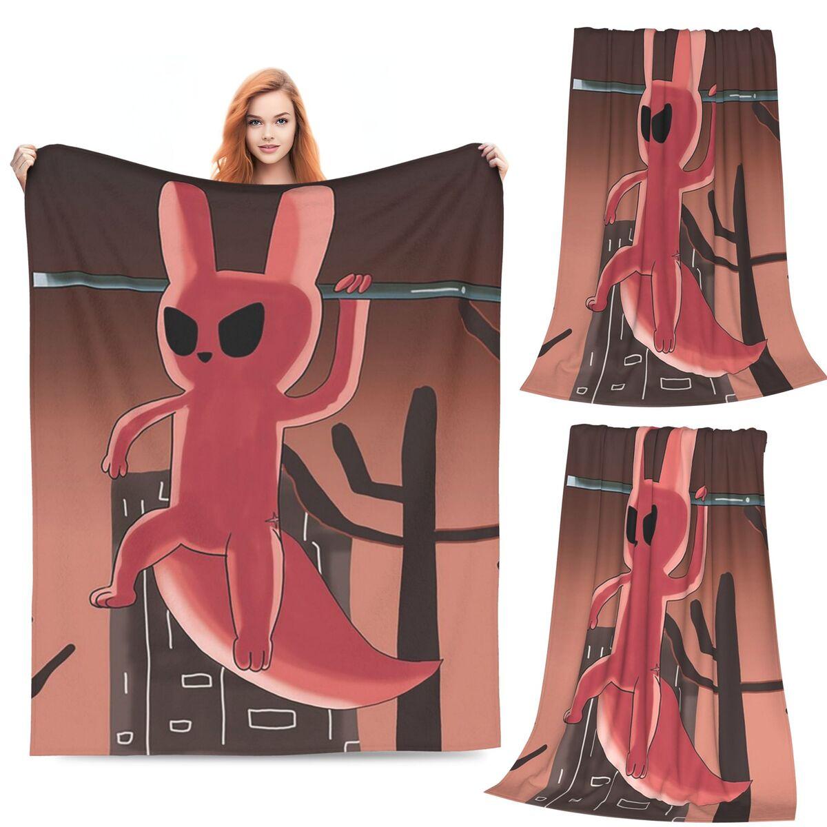 Rain World Slugcats Pattern Game Blankets Soft Warm Flannel Throw Blanket Bedspread for Bed Living room Picnic Travel Home Sofa 75x90cm