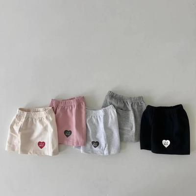Pantaloncini Corti in Cotone a Forma di Cuore Stile Coreano 2025 per Bambini e Bambine