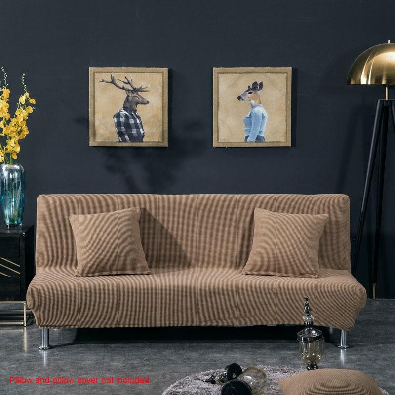 Wrinkle Resistant Stretch Sofa Slipcover Ideal For Full Folding Armless Sofas