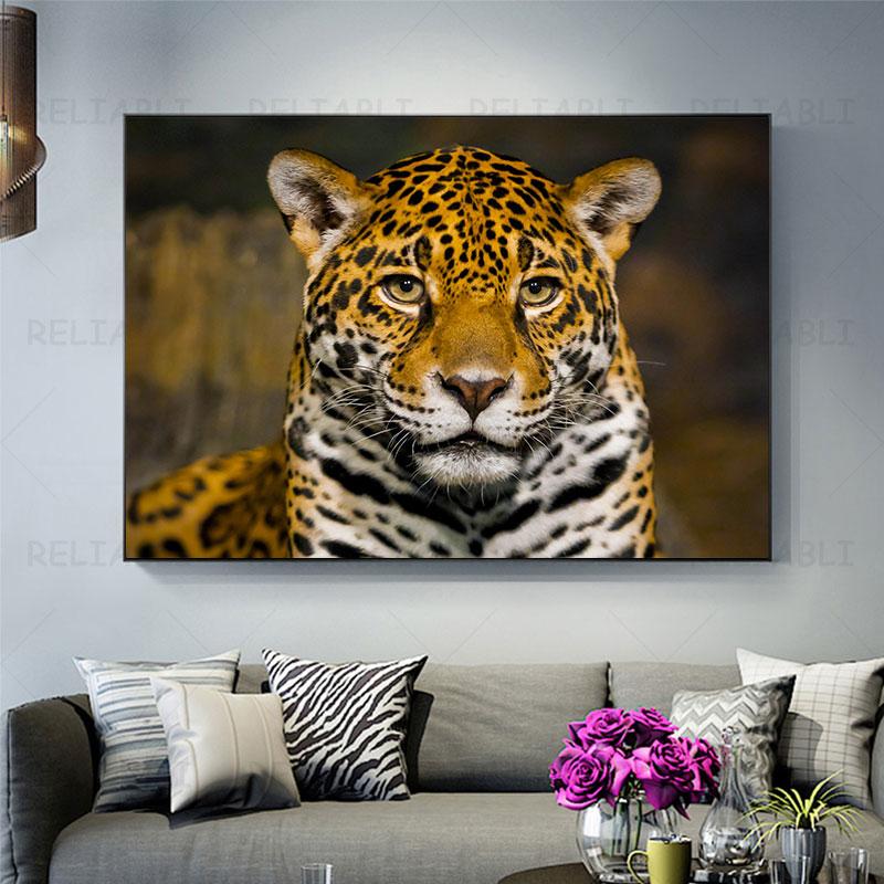 Poze cool cu ​​leopard, postere și imprimeuri, pictură cu animale sălbatice pe pânză, artă de perete cu animale, decor camera de zi, acasă
