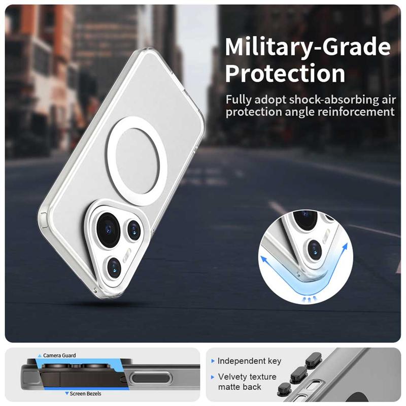 For Huawei Pura 70 Pro Case Cover Pura 70 Pro Capa New Annular Magnetic Matte Clear Wireless Charging Fundas Huawei Pura 70 Pro