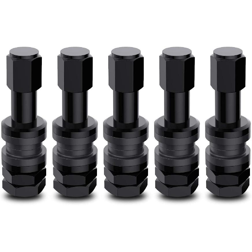 CKAuto 5 Pcs VS43/TR43E Tubeless Metal Clamp-In Valve Stems, Black Finish