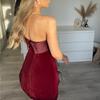 Strapless Backless Sexy Mini Dress Women Off Shoulder Sleeveless A-line Club Party Dresses Female Fashion Zipper One Piece Dress 2024