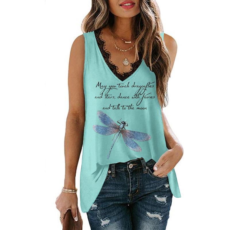Sexy Lace Trim Sleeveless Tank Tops 