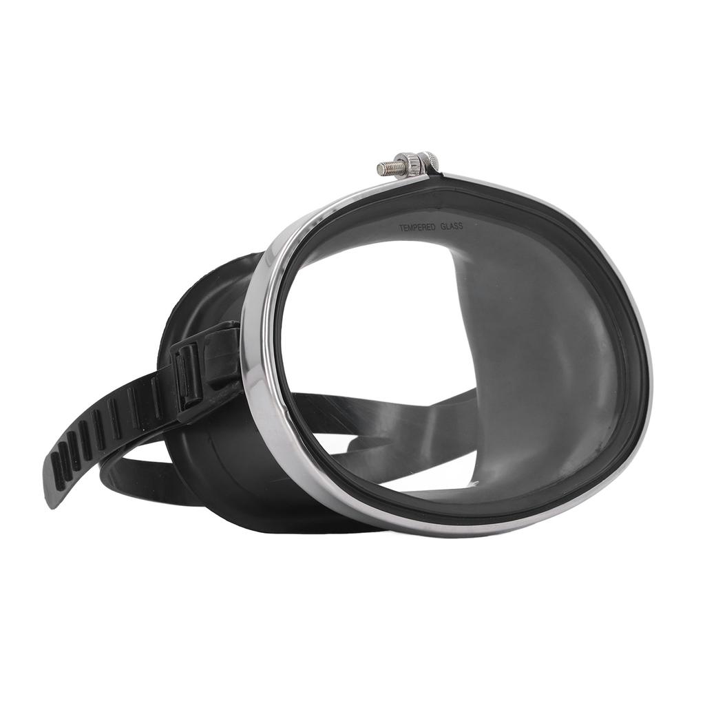 Free Diving Goggles HD Tempered Glass PVC Oval Shape Anti Fog Single Lens Scuba Goggles for