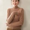 Women's Heathered Cashmere Roll-Neck Sweater - Thickened, Long Sleeve Knit Pullover for Autumn/Winter