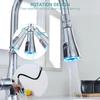 Pull Out Kitchen Sink Faucet Nozzle G12 with LED Digital Temperature Display and Two Spray Modes for Bubble and Jet Water Flow