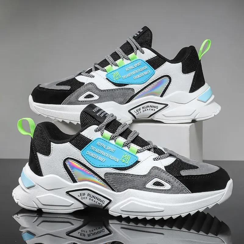 

Мужские кроссовки Модные дышащие кроссовки на платформе 2025 Новые повседневные кроссовки для мужчин Кроссовки со шнуровкой из сетки Zapatillas De Hombre 39