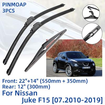 3PCS For Nissan Juke F15 07.2010-2019 22"+14"+12" Front Rear Wiper Blades Windshield Windscreen Window Cutter Accessories2013 2014 2015 2016 2017 2018