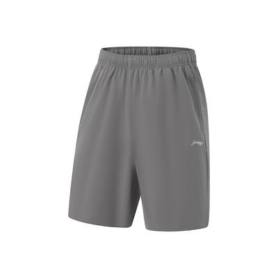 Li Ning Fitness Series Casual Minimalist Solid Color Sports Shorts Men Shorts Gray AKSV525-8