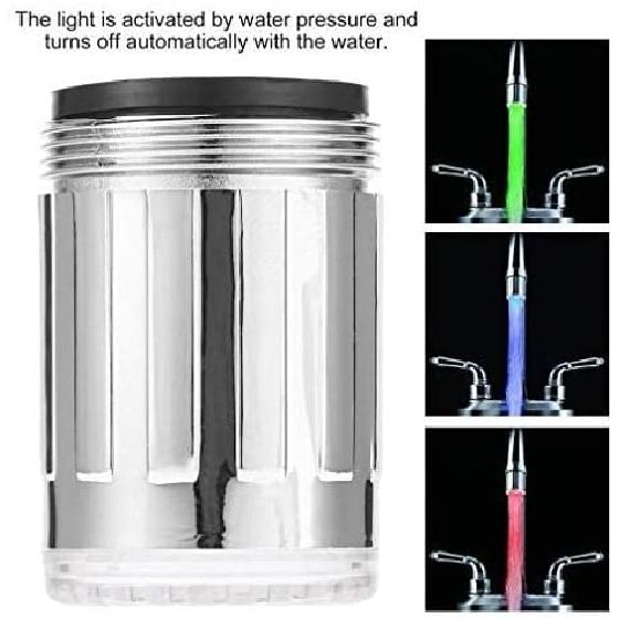 3 Farben LED-Licht wechselndTemperatursensor, Duschstrahl Wasserhahn, für Küche Badezimmer (23,5 mm/0,925 Zoll)