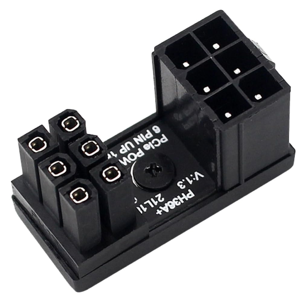 KAUMO Power Supply Directional Change Connector Upper for Graphics Cards PCI-E (6-pin, Latched, Side)