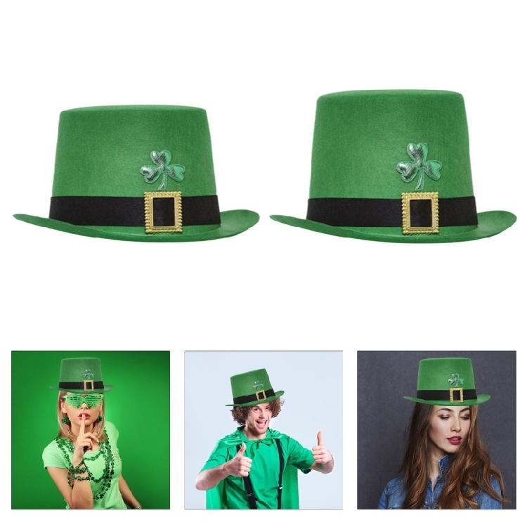 StPatrick Day Decoration Top Hat Lucky Shammock Tall Hat Festival Props Headwear