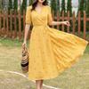 ZANZEA Women Casual V-Neck Half Sleeve Elegant Summer Floral Print Dress