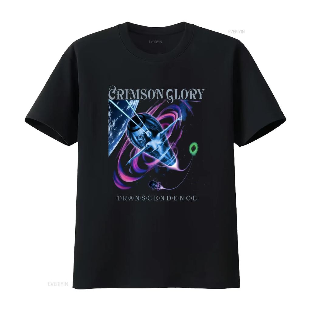Vintage Heavy Metal Crimson Glory Transcendence Album Sci Fi Space Print Casual T Shirt vintage Washed Slightly Unisex Stylish